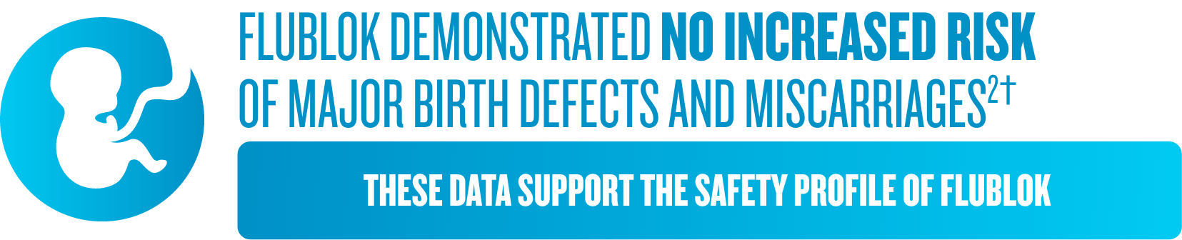 FLUBLOK Demonstrated no increased risk 
                      Of MAJOR BIRTH DEFECTS AND MISCARRIAGES 2dagger 
                      THESE DATA SUPPORT THE SAFETY PROFILE OF FLUBLOK